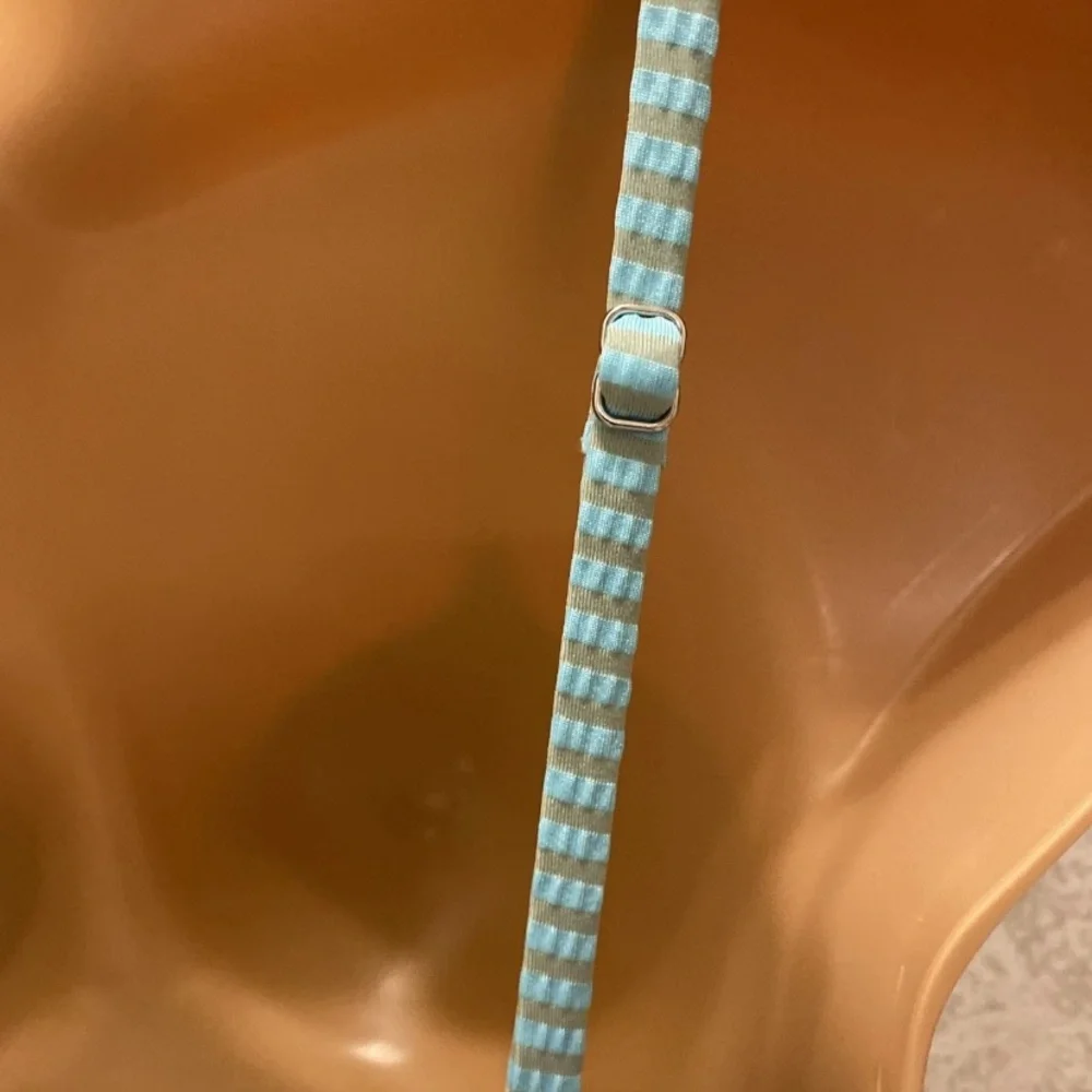 Xhilaration Seafoam Blue Green Striped Bikini Top